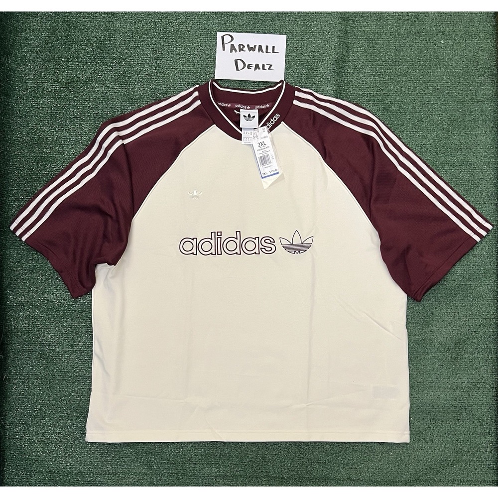 Adidas Originals Men's 2XL Cream Oversized Premium Jersey T-Shirt JV7600 $110